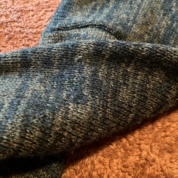 Peruvian Trading Co 100% Merino Wool Sweater Sz M Women Cardigan Marl Blue Gray - Picture 5 of 14